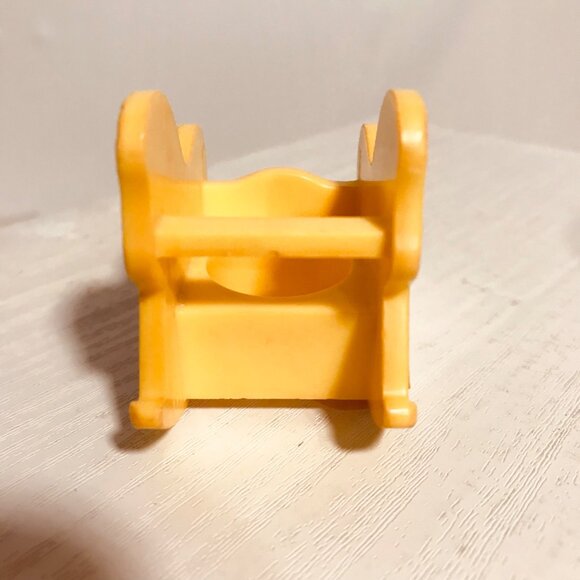Vintage 1972 Fisher Price Lov Toys Yellow Rocking Horse Chair Dollhouse Furnitur - Picture 5 of 14